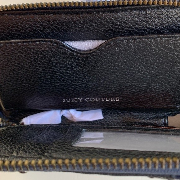 Juicy Couture Y2K Wristlet Quilted Studded Navy Blue Black Color Block Zipper - Picture 7 of 9